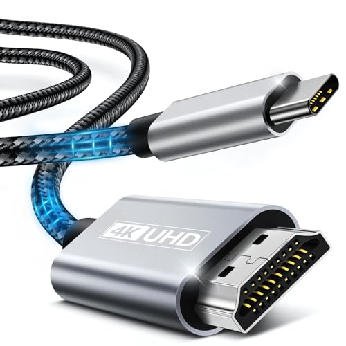USB C auf HDMI Kabel, 2M USB C HDMI Kabel 4K UHD Thunderbolt 3/4, USB Typ C zu HDMI Kompatibel für iPhone 15 Pro/Plus/Max, MacBook Pro/Air, iPad Pro, Samsung Galaxy S23/S22, Dell, XPS von PIXLINE