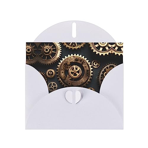 PIXOLE Steampunk Gears Druck Grußkarten mit Umschlägen, Blanko-Karten Karten für alle Anlässe, Geburtstag, Hochzeit von PIXOLE