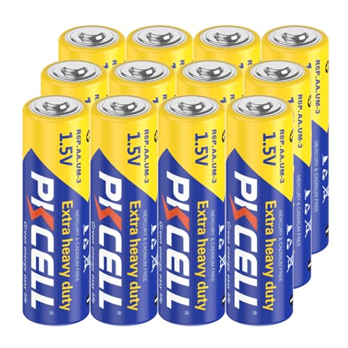 AA 1,5V Hochleistungsbatterien Zink-Kohle-Batterien, R6P, für Spielzeug,Fernbedienungen,Leuchten,12 Stück,PKCELL von PKCELL