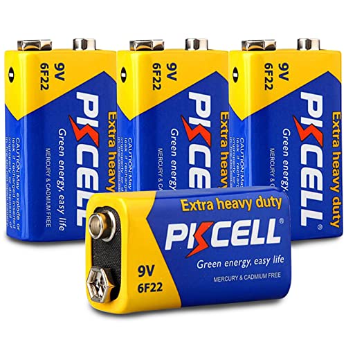 Batterie 9V 6F22 Blockbatterie 3 Jahre Haltbarkeit für Rauchmelder,Melder,Mikrofone,Multimeter,4 Stück,PKCELL Batterie 9V 6F22 Blockbatterie 3 Jahre Haltbarkeit für Rauchmelder,Melder,Mikrofone,Multimeter,4 Stück,PKCELL von PKCELL