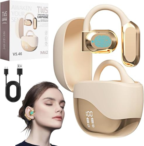 PKKP M62 übersetzer Kopfhörer, Wireless Bluetooth Translation Earbuds mit SprachüBersetzer in 144 Sprachen, Echtzeit übersetzer Kopfhörer, übersetzungskopfhörer für Reisen Studium (M62-Weiß) von PKKP