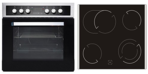 PKM BIC8 2KB GK IX-2 Einbauherdset | Glaskeramikkochfeld mit Backofen | 6100 Watt | 56 Liter Fassungsvermögen | 9 Funktionen | Ober- und Unterhitze | Grill | Umluft | Zwekreis - und Bräterzone von PKM