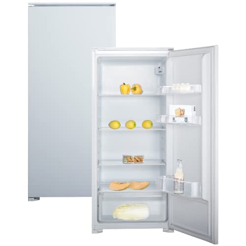 PKM Einbau-Kühlschrank KS215.0A++EB2 | 199 Liter Fassungsvermögen | 122x54cm | 3 Glasablagen & Gemüseschublade | LED-Beleuchtung | 39dB | Energieverbrauch 126 kWh/Jahr | Weiß von PKM