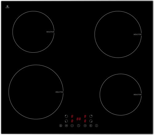 PKM IN 4 B3 G Induktions-Glaskeramikkochfeld | 4-fach Booster | Touch Control | Timer | Stop & Go Funktion | Edelstahlrahmen | Abschaltautomatik von PKM