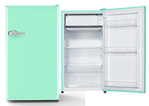 PKM Retro Kühlschrank 91 Liter freistehend kompakt 45 cm breit (Türkis) von PKM