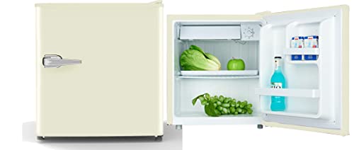 PKM Retro Mini Kühlschrank 46 Liter Kühlbox Tischkühlschrank kompakt in drei Farben (Creme) von PKM