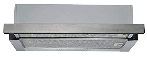 PKM UBH6002-2H Unterbauhaube | Dunstabzugshaube | Silber Design | 60cm Breite | Abluft | Umluft | LED-Beleuchtung | Ausziehbar | 333 m³/h Luftstrom von PKM