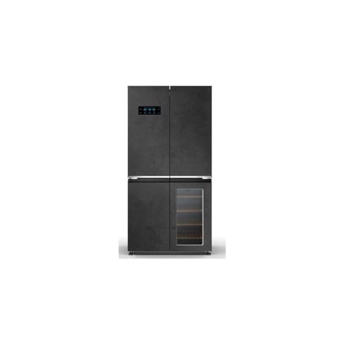 PKM Wolkenstein WCD 595 EWTS NF Cross Door Kühl-Gefrierkombination | 606 L | Mit Weinkühlschrank | Granitoptik | NoFrost | Display mit Touch Control | Triple Fresh mit Moist & Dry Zone von PKM