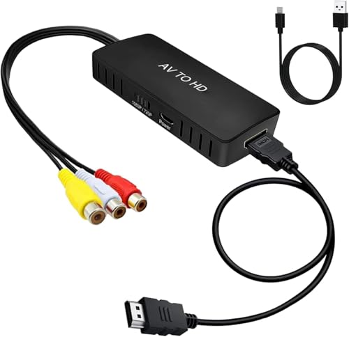 PKOUVOO RCA auf HDMI Konverter, AV zu HDMI Adapter mit HDMI-Kabel Composite Audio Video Konverter für PS1, PS2, PS3, STB, Xb0x, VHS, VCR,Black-Ray DVD Players PKOUVOO RCA auf HDMI Konverter, AV zu HDMI Adapter mit HDMI-Kabel Composite Audio Video Konverter für PS1, PS2, PS3, STB, Xb0x, VHS, VCR,Black-Ray DVD Players von PKOUVOO