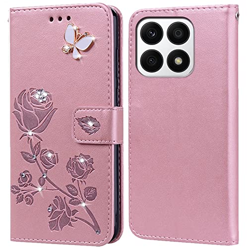 Hülle für Honor X8A 4G Handyhülle,Klappbar Tasche Case,Standfunktion,Kartenfach,Silikon Bumper,Stoßfeste Schutzhülle Cover für Honor X8A 4G von PKQTOP