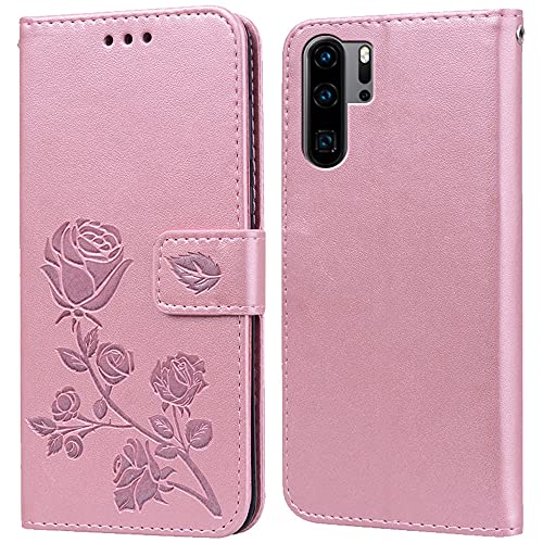 Hülle für Huawei P30 Pro Handyhülle,Klappbar Tasche Case,Standfunktion,Kartenfach,Silikon Bumper,Stoßfeste Schutzhülle Cover für Huawei P30 Pro von PKQTOP