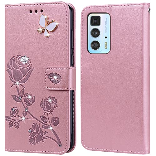 Hülle für Motorola Moto Edge 20 Pro Handyhülle,Klappbar Tasche Case,Standfunktion,Kartenfach,Silikon Bumper,Stoßfeste Schutzhülle Cover für Moto Edge 20 Pro(6.7") von PKQTOP