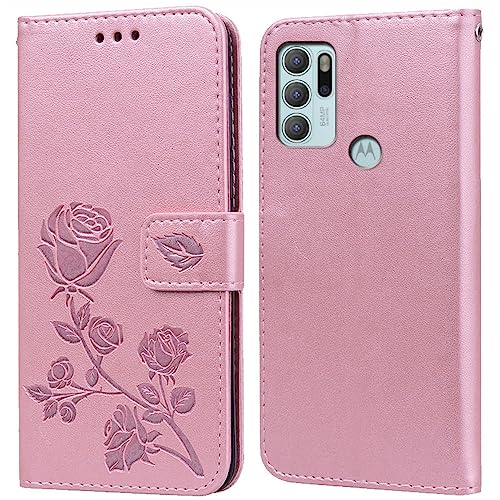 Hülle für Motorola Moto G60S Handyhülle,Klappbar Tasche Case,Standfunktion,Kartenfach,Silikon Bumper,Stoßfeste Schutzhülle Cover für Moto G60S von PKQTOP