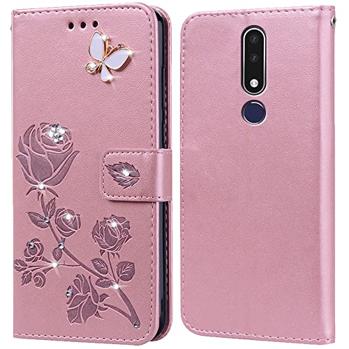 Hülle für Nokia 3.1 Plus Handyhülle,Klappbar Tasche Case,Standfunktion,Kartenfach,Silikon Bumper,Stoßfeste Schutzhülle Cover für Nokia 3.1 Plus von PKQTOP