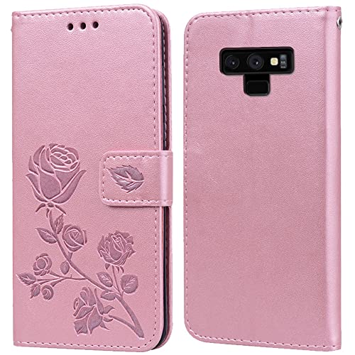 Hülle für Samsung Galaxy Note 9 Handyhülle,Klappbar Tasche Case,Standfunktion,Kartenfach,Silikon Bumper,Stoßfeste Schutzhülle Cover für Samsung Galaxy Note9 von PKQTOP