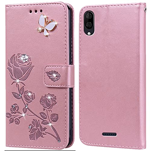 Hülle für Wiko Y80 Handyhülle,Klappbar Tasche Case,Standfunktion,Kartenfach,Silikon Bumper,Stoßfeste Schutzhülle Cover für Wiko Y80 von PKQTOP