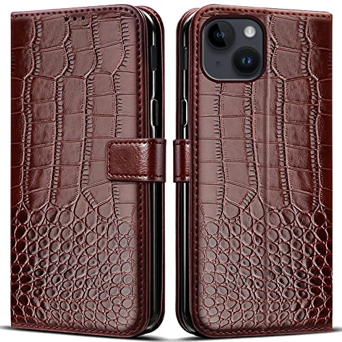Hülle für iPhone 14 Handyhülle,Klappbar Tasche Case,Standfunktion,Kartenfach,Silikon Bumper,Stoßfeste Schutzhülle Cover für iPhone 14(6.1") von PKQTOP