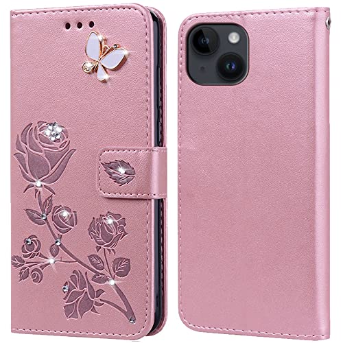 Hülle für iPhone 14 Plus Handyhülle,Klappbar Tasche Case,Standfunktion,Kartenfach,Silikon Bumper,Stoßfeste Schutzhülle Cover für iPhone 14 Plus(6.7") von PKQTOP