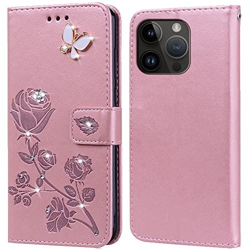 Hülle für iPhone 14 Pro Max Handyhülle,Klappbar Tasche Case,Standfunktion,Kartenfach,Silikon Bumper,Stoßfeste Schutzhülle Cover für iPhone 14 Pro Max(6.7") von PKQTOP