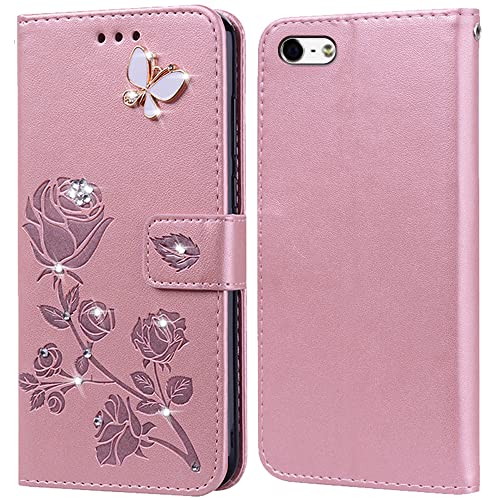 Hülle für iPhone 6 Plus/6S Plus Handyhülle,Klappbar Tasche Case,Standfunktion,Kartenfach,Silikon Bumper,Stoßfeste Schutzhülle Cover für iPhone 6 Plus/6S Plus(5.5") von PKQTOP