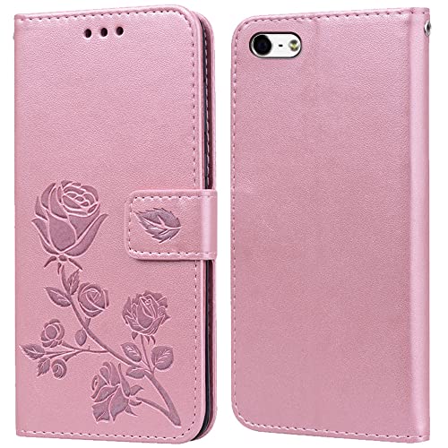 Hülle für iPhone 6 Plus/6S Plus Handyhülle,Klappbar Tasche Case,Standfunktion,Kartenfach,Silikon Bumper,Stoßfeste Schutzhülle Cover für iPhone 6 Plus/6S Plus(5.5") von PKQTOP