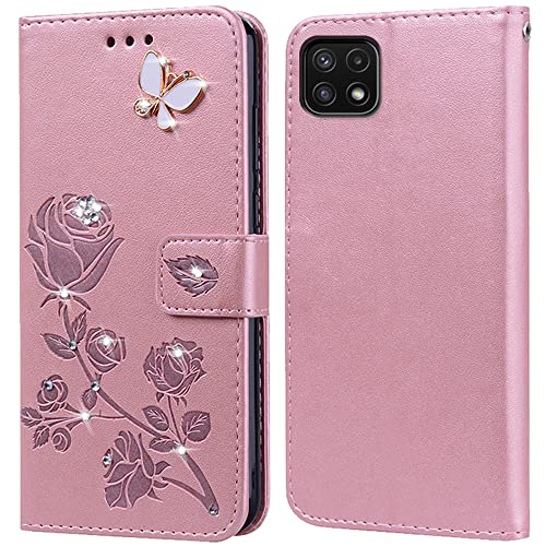 PKQTOP Hülle für Samsung Galaxy A22 5G Handyhülle,Klappbar Tasche Case,Standfunktion,Kartenfach,Silikon Bumper,Stoßfeste Schutzhülle Cover für Samsung Galaxy A22 5G von PKQTOP