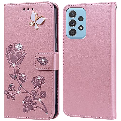 PKQTOP Hülle für Samsung Galaxy A52/A52S 5G Handyhülle,Klappbar Tasche Case,Standfunktion,Kartenfach,Silikon Bumper,Stoßfeste Schutzhülle Cover für Samsung Galaxy A52/A52S 5G von PKQTOP