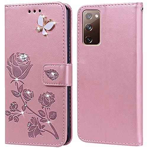 PKQTOP Hülle für Samsung Galaxy S20 FE Handyhülle,Klappbar Tasche Case,Standfunktion,Kartenfach,Silikon Bumper,Stoßfeste Schutzhülle Cover für Samsung Galaxy S20 FE von PKQTOP