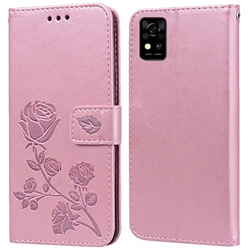 PKQTOP Hülle für ZTE Blade A31 Handyhülle,Klappbar Tasche Case,Standfunktion,Kartenfach,Silikon Bumper,Stoßfeste Schutzhülle Cover für ZTE Blade A31 von PKQTOP