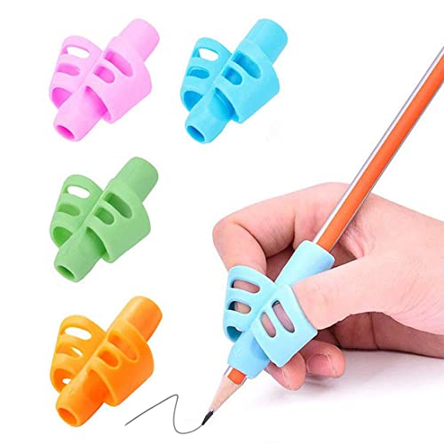 PLABBDPL 4 Stück Schreibhilfe für Kinder, Schreibhilfe für Stift Kinder Stiftehalter Lernhilfe Griff Griffe Kinder Stifthalter Stifthalter Schreibhilfe Griff Haltung Kind von PLABBDPL