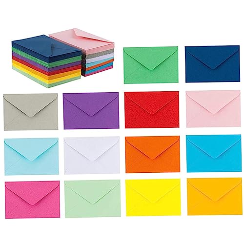 PLAFOPE 50 Stück Farbige Kleine Umschläge Einfarbige Umschläge Kartenhülle Umschlag Für Einladungen Schreibpapiere Einband Briefumschläge Fotobriefumschläge Geldumschläge von PLAFOPE
