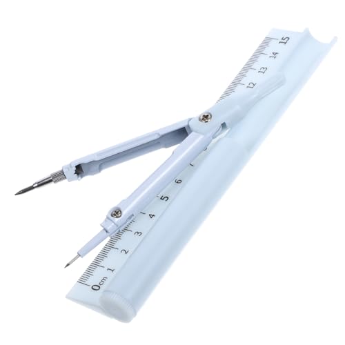 PLAFOPE Hartmetall-Anreißer Geometrie-Mathe-Lineal Metall-Kompass Geometrie-Werkzeug Winkelmesser und Zirkel-Set für Schulbedarf von PLAFOPE