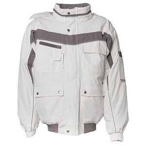 PLANAM® unisex Arbeitsjacke PLALINE weiß, zink Größe L von PLANAM®