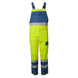 PLANAM® unisex Warnschutz-Latzhose MAJOR PROTECT warngelb, kornblau Größe 102 von PLANAM®