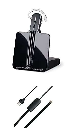 Plantronics CS540 Kabelloses DECT-Headset mit APS-11- Einohr (Mono), veränderbar (3 Tragevarianten) - Anschluss an Tischtelefon - Mikrofon mit Geräuschunterdrückung, Schwarz von PLANTRONICS