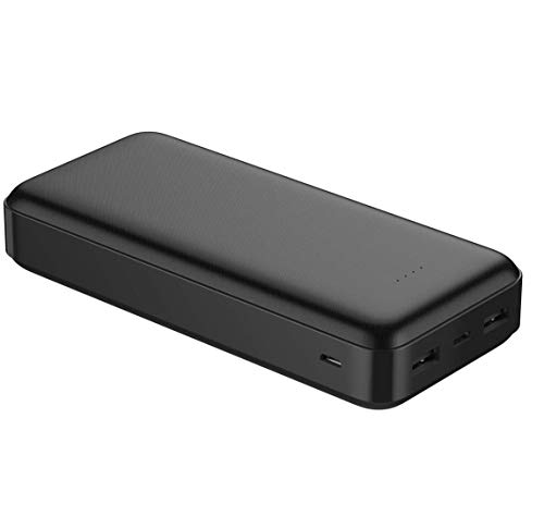 PLATINET Polymer Portable Power Bank 20 000 mAh, DREI USB-Ausgänge + Micro-USB-Kabel - schwarz von PLATINET
