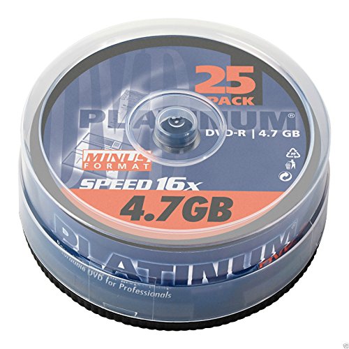 PLATINUM DVD-R 25er Spindel 16x Speed DVD-Rohlinge 100302 von PLATINUM