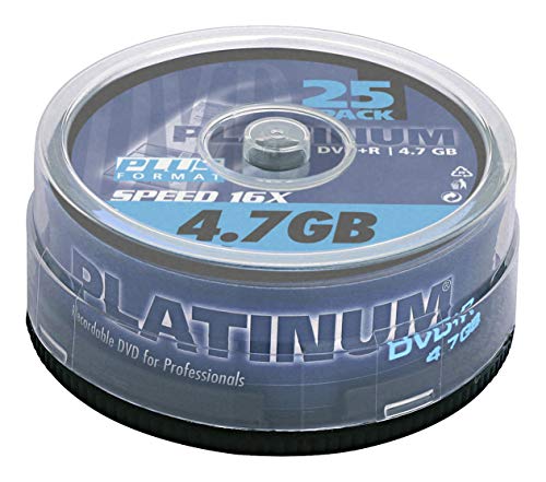 Platinum DVD+R 16x Speed 4,7 GB in 25er Spindelbox von PLATINUM