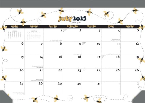 Busy Bees 2026 35,6 x 25,4 cm 18 Monate monatlicher Schreibtischunterlage-Kalender | Juli 2025 – Dezember 2026 | Plato | Planung Schreibwaren von PLATO