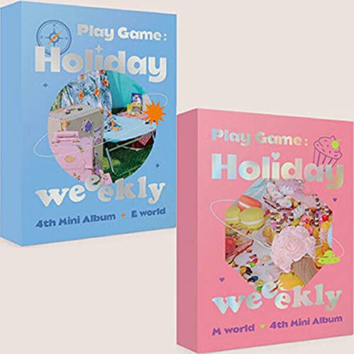 WEEEKLY [ PLAY GAME:HOLIDAY ] 4th Mini Album [ E WORLD + M WORLD ] 2 VER FULL SET. 2 CD+2 Photo Book(each 92p)+4 Photo Card+2 Photo Ticket+2 Sticker+2 Printed Photo+2 Travel Name Tag SEALED von PLAY M Ent.