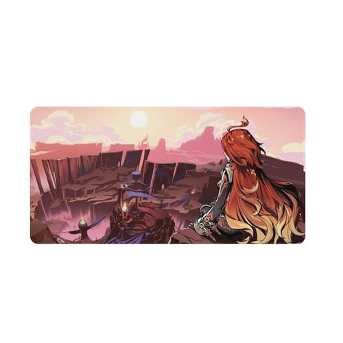 PLAYDOM Genshin Impact Mavuika Gaming-Mauspad Anti-Rutschgummibasis, Bequemes Laptop-Desktop-Mauspad (A,16 * 36in) von PLAYDOM