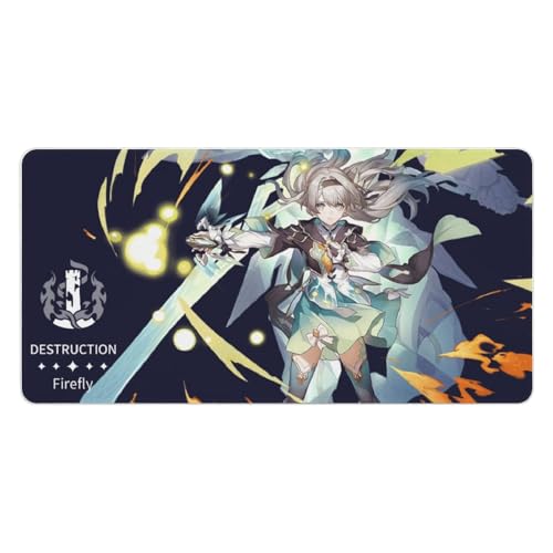 PLAYDOM HonKai Star Rail JingYuan JingLiu FeiXiao LingSha Imbibitor Lunae Gaming Mouse Pad Anti-Rutsch Gummibasis, Bequeme Laptop Mouse Pad Desktop Mouse Pad (Firefly,16 * 36in) von PLAYDOM
