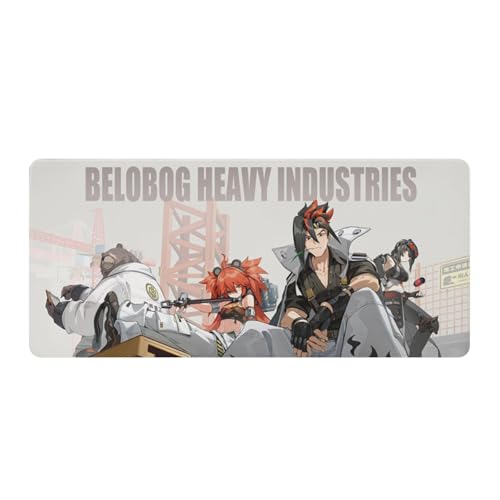 PLAYDOM Zenless Zone Zero Billy Kid VonLycaon Nicole Demara Ellen Joe Gaming Mouse Pad, rutschfeste Gummibasis, Schreibtisch Matte für Computer Laptop, Büro Zuhause (Belobog Heavy Industries,40x90cm) von PLAYDOM