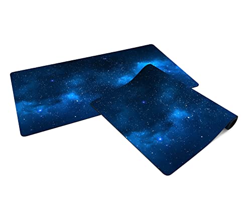 PLAYMATS Mauspad - Blaue Nebula 61 cm x 35,5 cm - Gummischreibtischunterlage mit Rutschfester Rückseite, ideal für Arbeit und Spiele von PLAYMATS