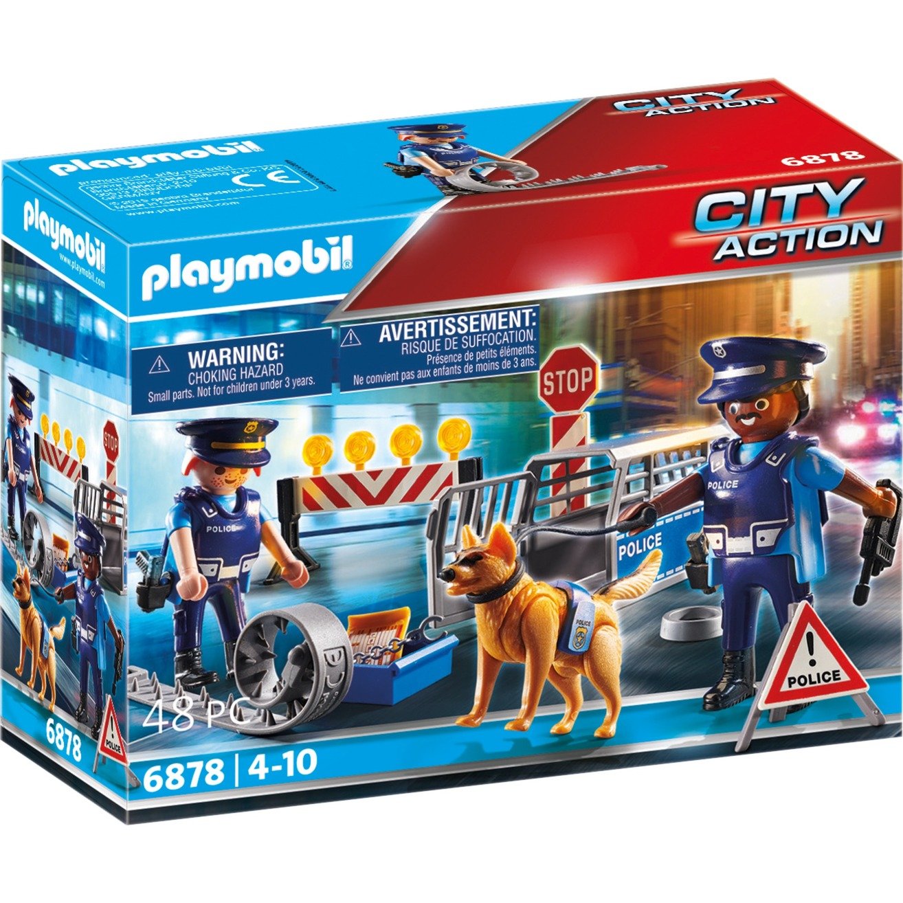 6878 City Action Polizei-Straßensperre, Konstruktionsspielzeug von PLAYMOBIL