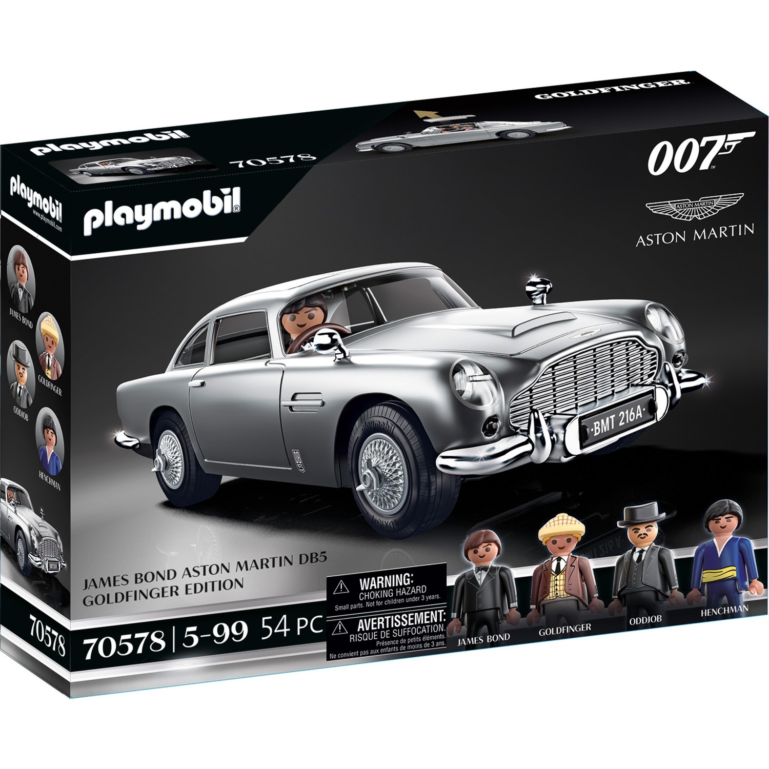 70578 Famous Cars James Bond Aston Martin DB5 - Goldfinger Edition, Konstruktionsspielzeug von PLAYMOBIL