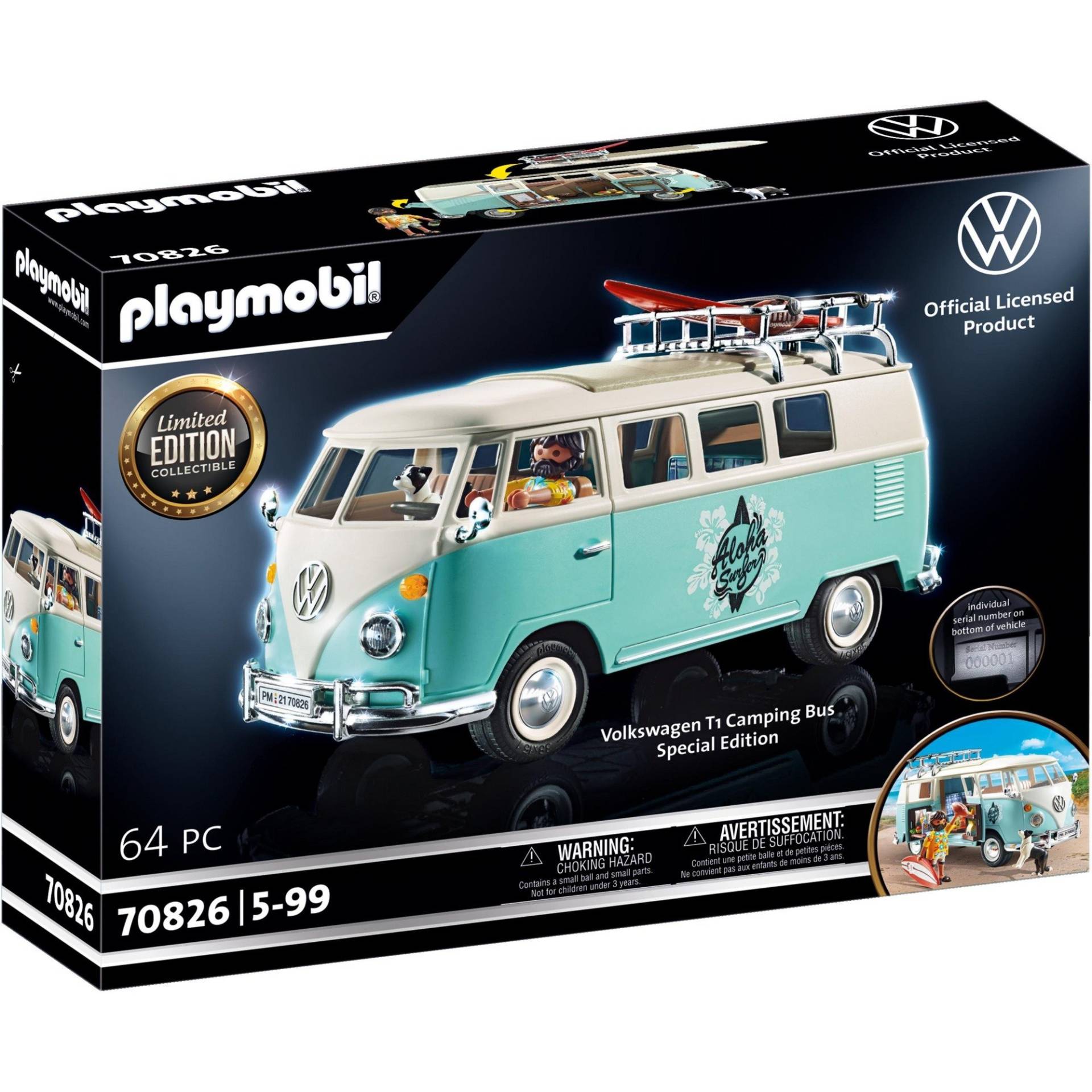 70826 Famous Cars Volkswagen T1 Camping Bus - Special Edition, Konstruktionsspielzeug von PLAYMOBIL