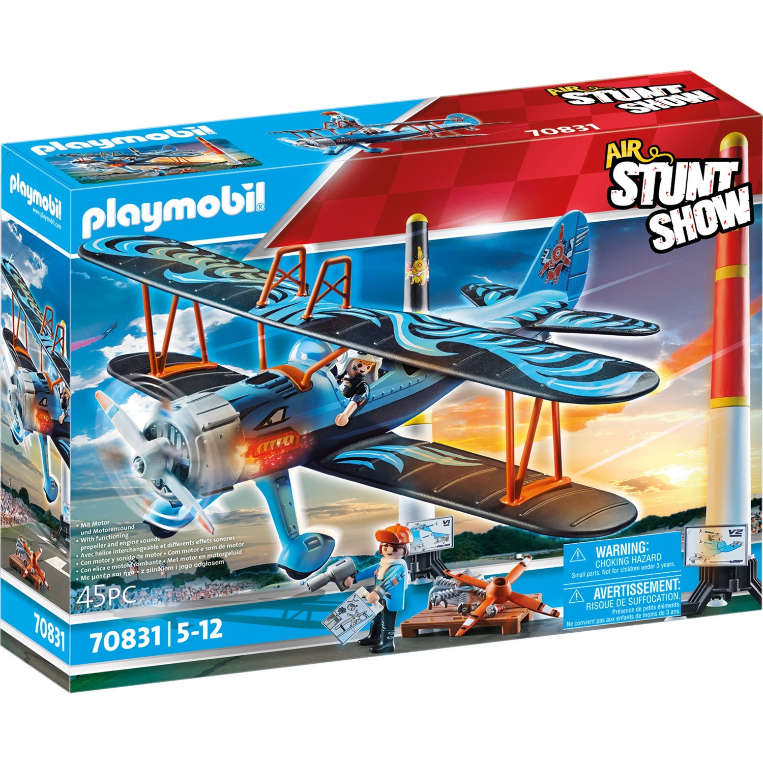 70831 Air Stuntshow Doppeldecker "Phönix", Konstruktionsspielzeug von PLAYMOBIL