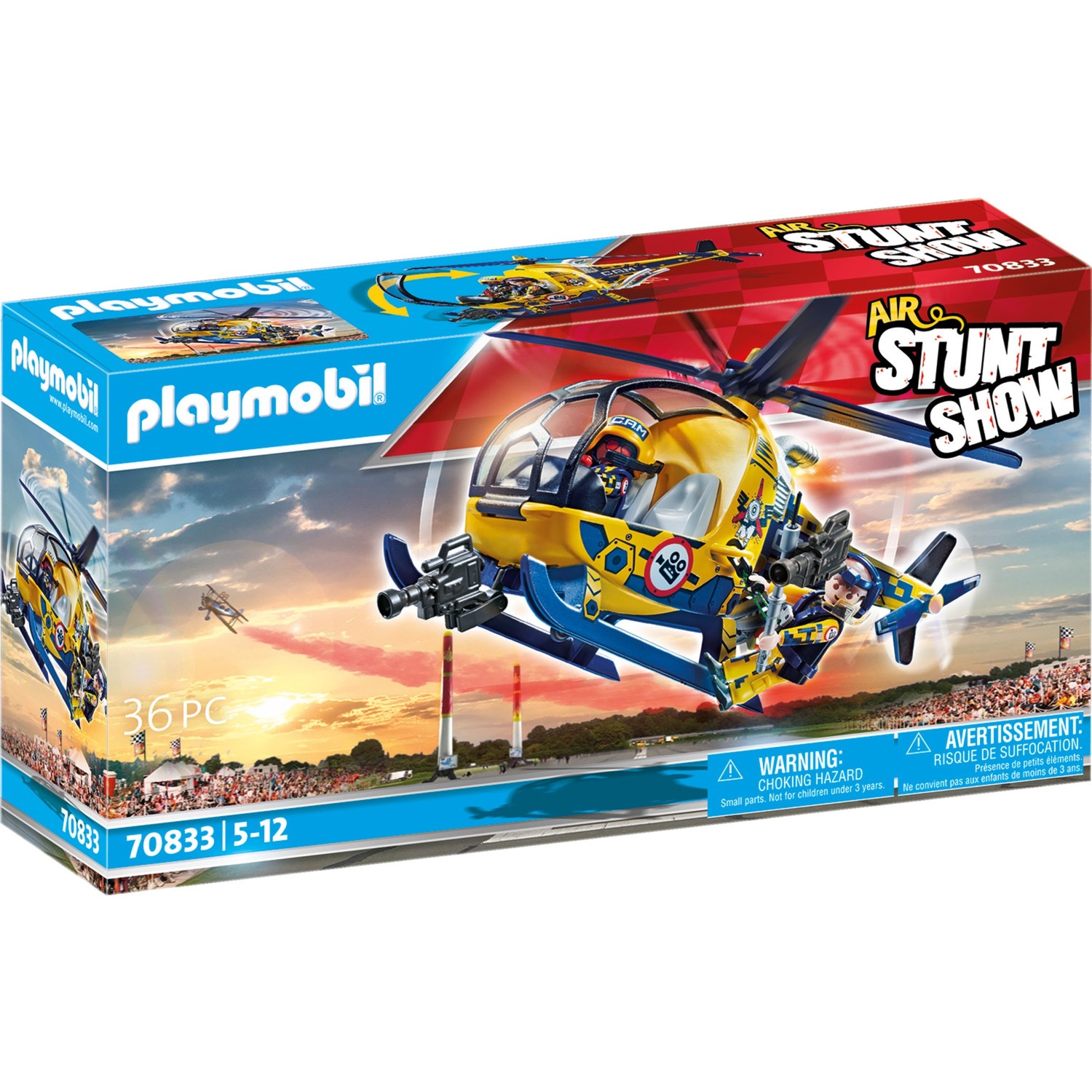 70833 Air Stuntshow Filmcrew-Helikopter, Konstruktionsspielzeug von PLAYMOBIL