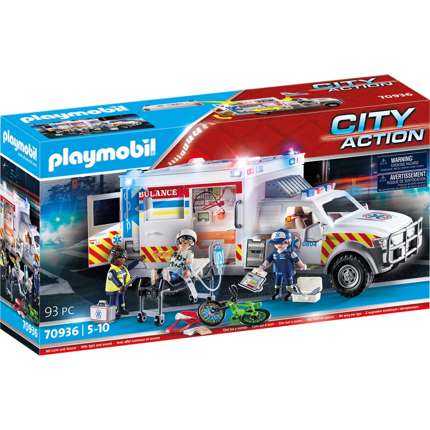 70936 City Action Rettungs-Fahrzeug: US Ambulance, Konstruktionsspielzeug von PLAYMOBIL